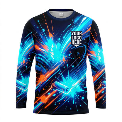 Electric Roller Burst Custom Painter Work Shirt - Front View