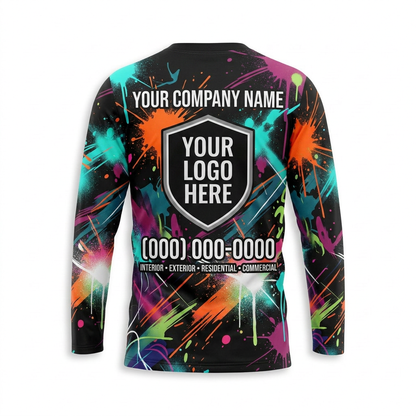Urban Color Explosion Custom Painter Work Shirt - Back View