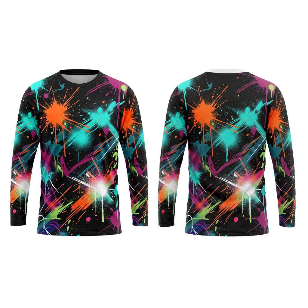 Urban Color Explosion Custom Painter Work Shirt - Front and Back View