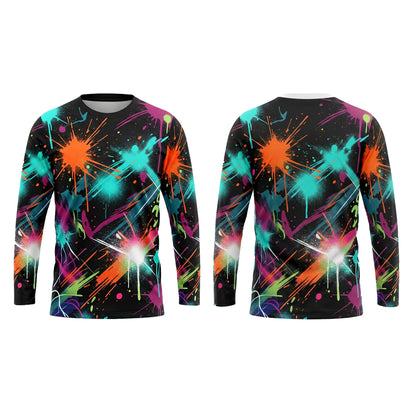 Urban Color Explosion Custom Painter Work Shirt - Front and Back View