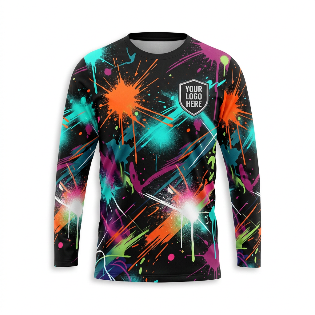 Urban Color Explosion Custom Painter Work Shirt - Front View
