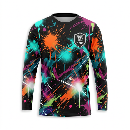 Urban Color Explosion Custom Painter Work Shirt - Front View