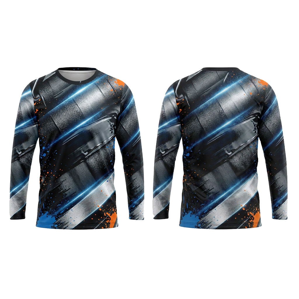 Industrial Steel Streak Custom Painter Work Shirt - Front and Back View