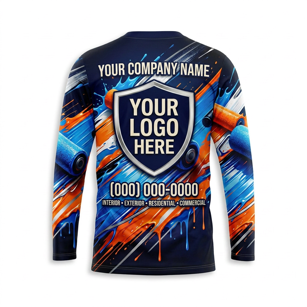 Pro Roller Motion Custom Painter Work Shirt - Back View