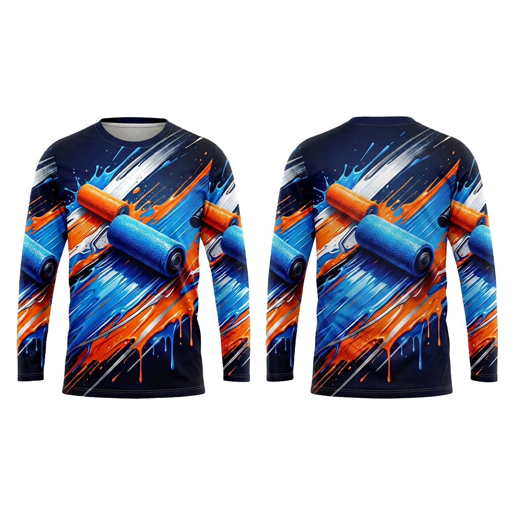 Pro Roller Motion Custom Painter Work Shirt - Front and Back View