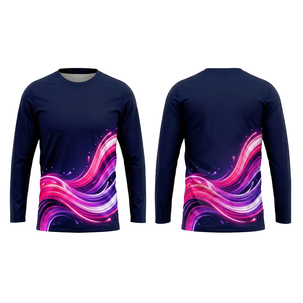 Magenta Wave Custom Painter Work Shirt - Front and Back View