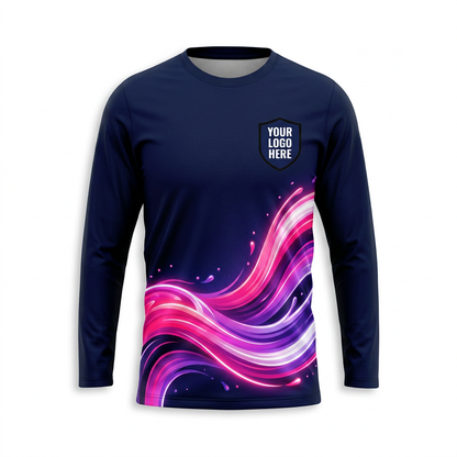 Magenta Wave Custom Painter Work Shirt - Front View