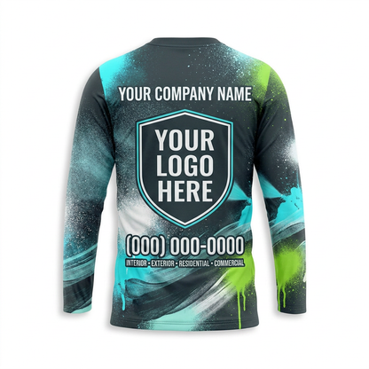 Arctic Mist Custom Painter Work Shirt - Back View