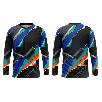 Torn Color Layers Custom Painter Work Shirt - Front and Back View