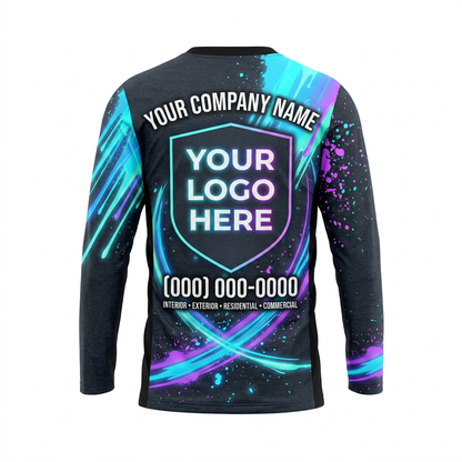 Neon Comet Custom Painter Work Shirt - Back View