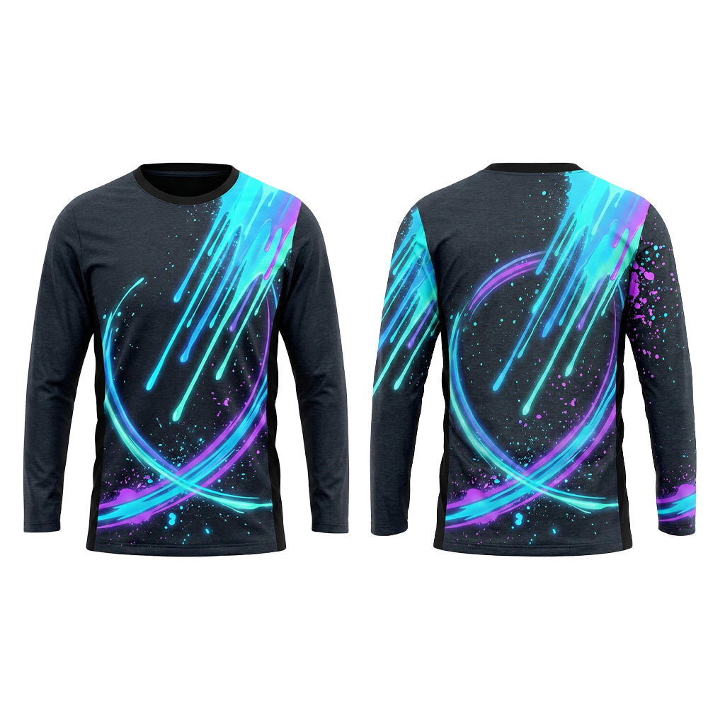 Neon Comet Custom Painter Work Shirt - Front and Back View