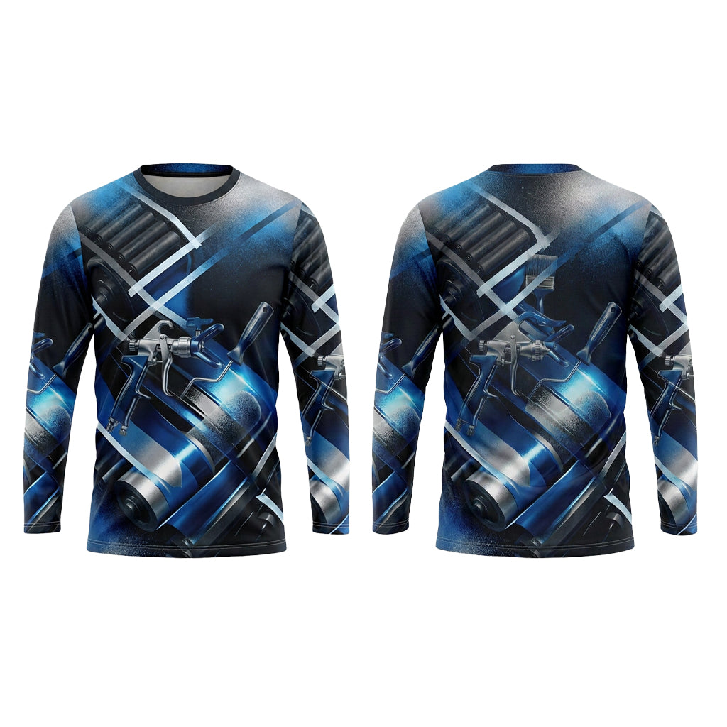 Spray Gun Steel Custom Painter Work Shirt - Front and Back View