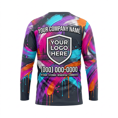 Vibrant Brush Loop Custom Painter Work Shirt - Back View