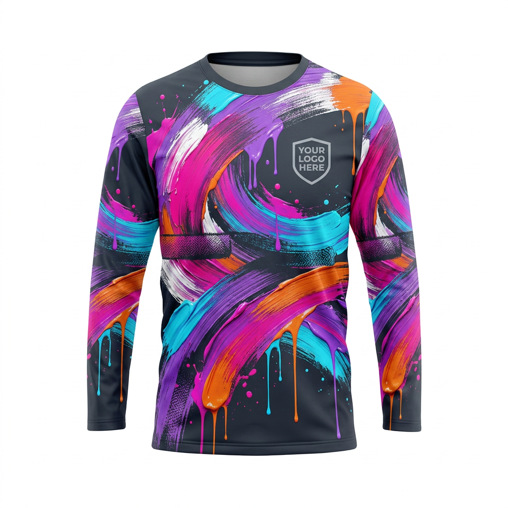 Vibrant Brush Loop Custom Painter Work Shirt - Front View