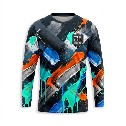 Roller Brush Collision Custom Painter Work Shirt - Front View