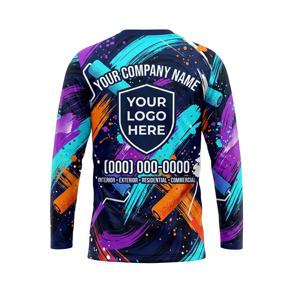 Neon Painter Tools Custom Work Shirt - Back View