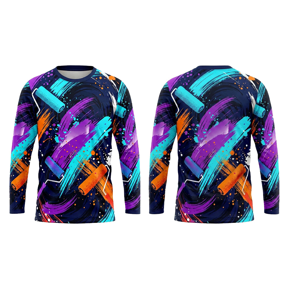 Neon Painter Tools Custom Work Shirt - Front and Back View