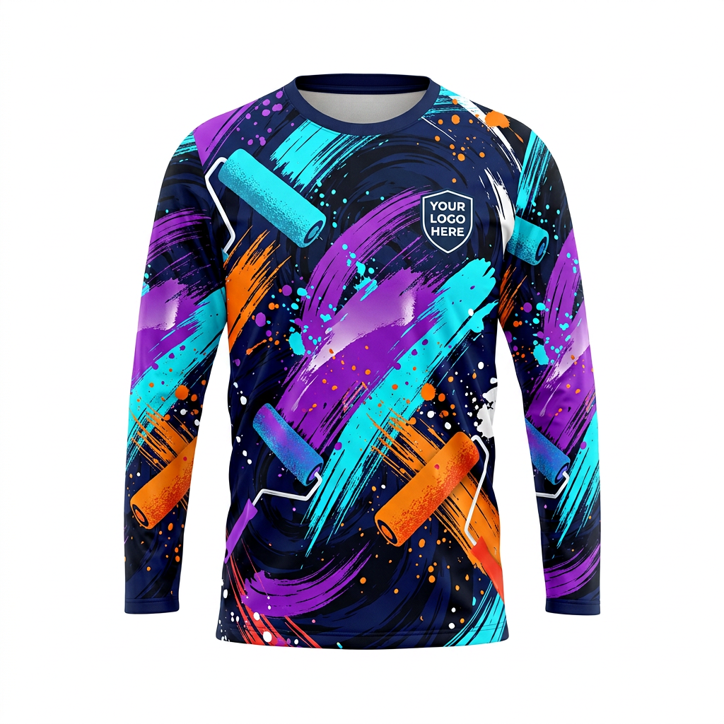 Neon Painter Tools Custom Work Shirt - Front View