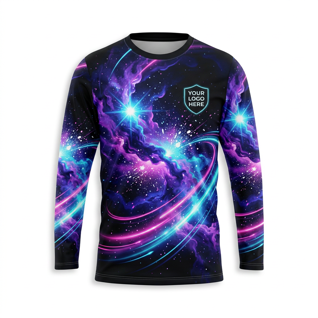 Cosmic Nebula Custom Painter Work Shirt - Front View