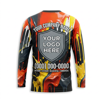 Molten Paint Drip Custom Painter Work Shirt - Back View