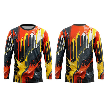 Molten Paint Drip Custom Painter Work Shirt - Front and Back View