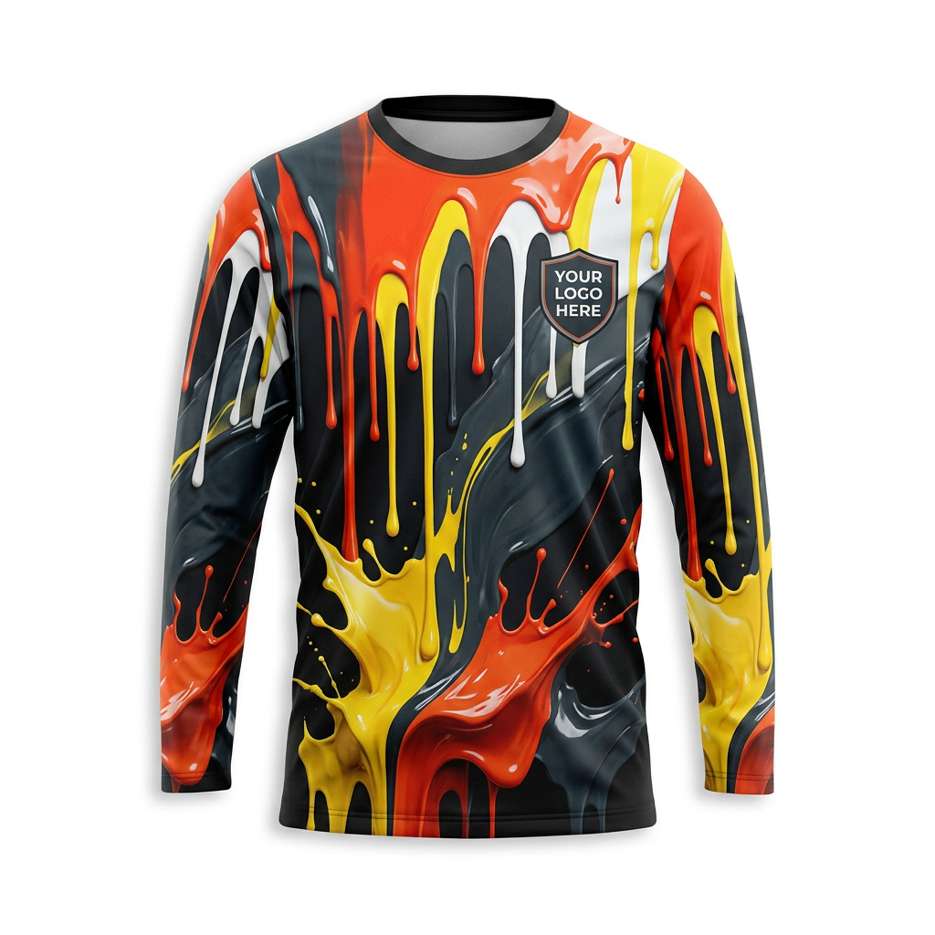 Molten Paint Drip Custom Painter Work Shirt - Front View