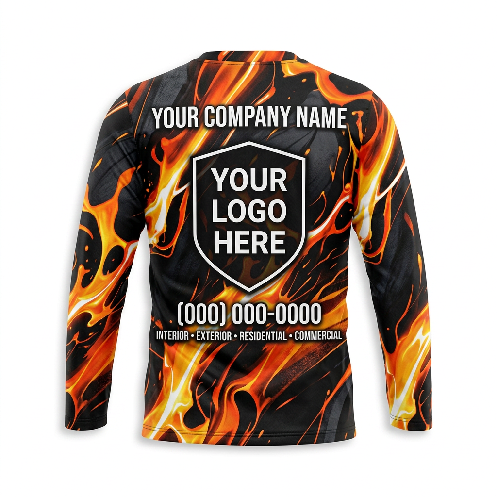 Firestorm Marble Custom Painter Work Shirt - Back View