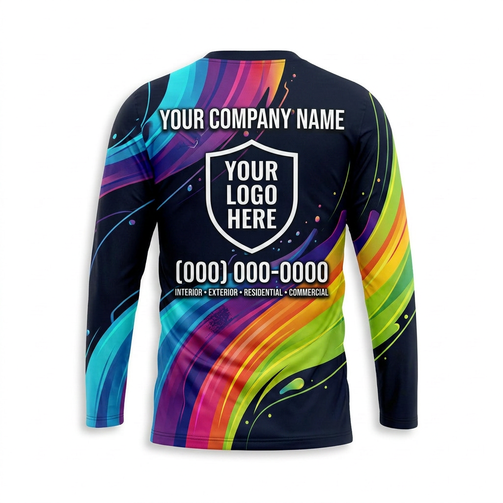 Rainbow Motion Custom Painter Work Shirt - Back View