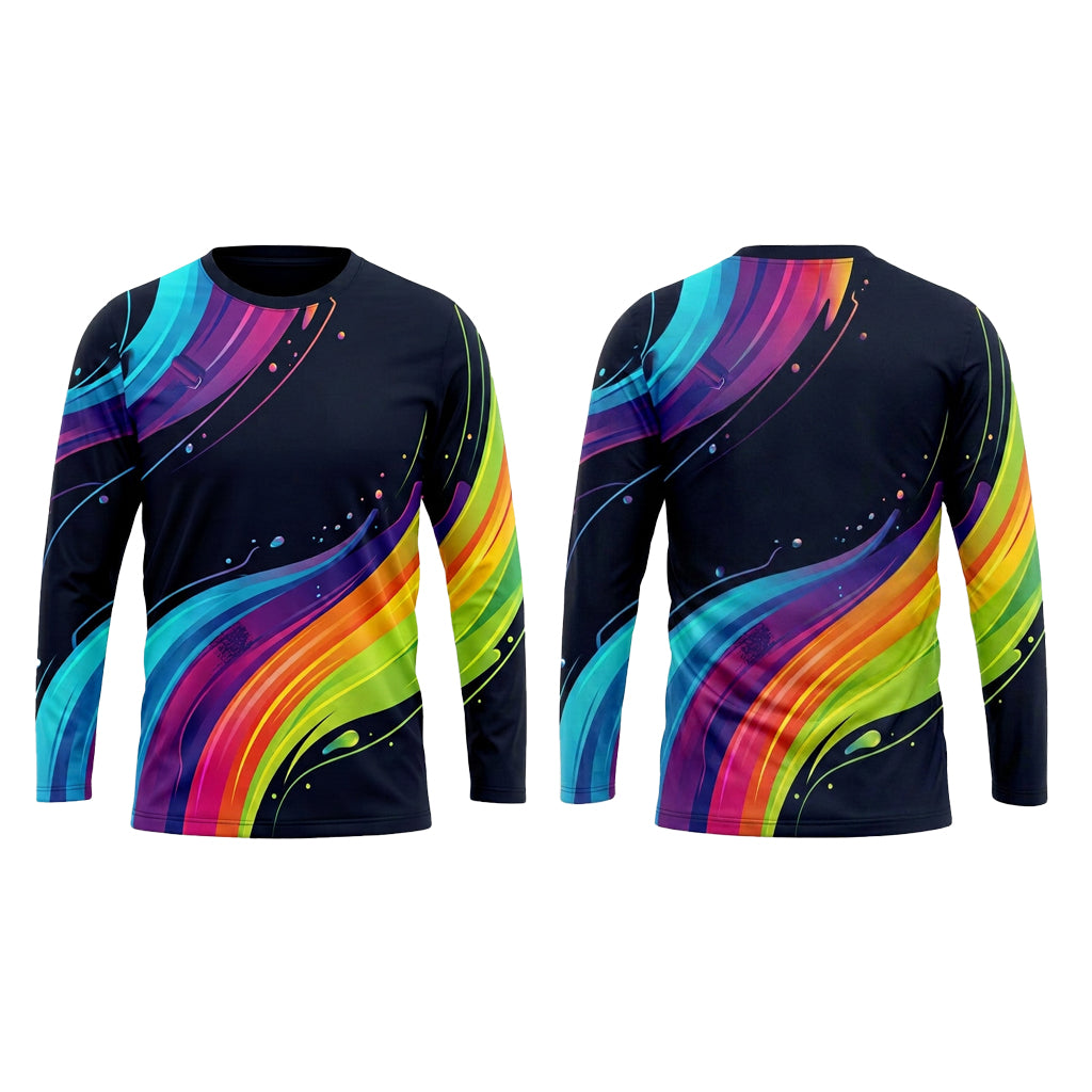 Rainbow Motion Custom Painter Work Shirt - Front and Back View