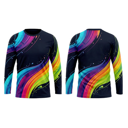 Rainbow Motion Custom Painter Work Shirt - Front and Back View