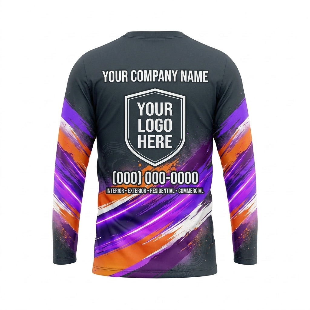 Sunset Velocity Custom Painter Work Shirt - Back View