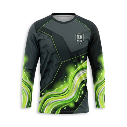 Lime Flow Tech Custom Painter Work Shirt - Front View
