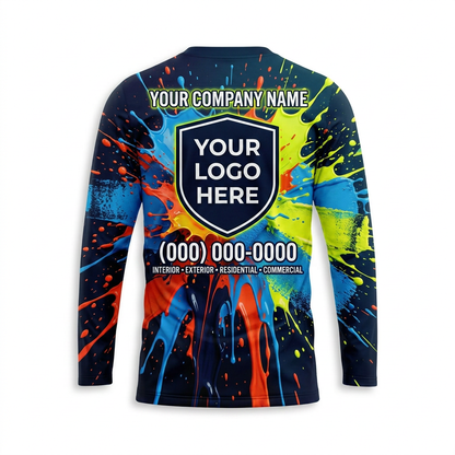 Primary Color Splash Custom Painter Work Shirt - Back View