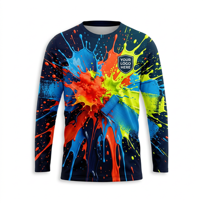 Primary Color Splash Custom Painter Work Shirt - Front View