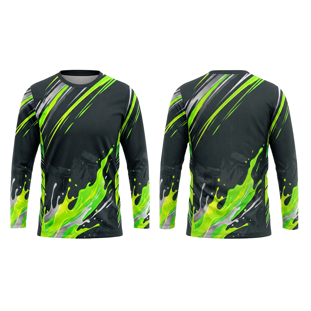 Acid Lime Slash Custom Painter Work Shirt - Front and Back View
