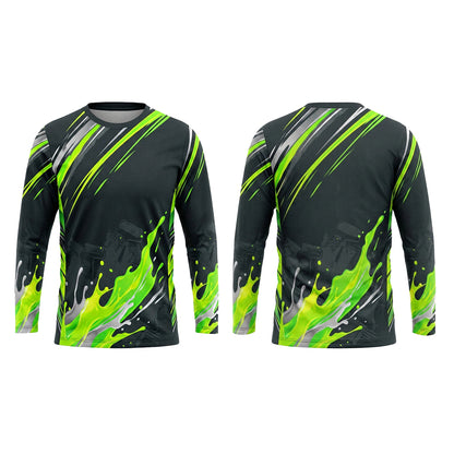 Acid Lime Slash Custom Painter Work Shirt - Front and Back View