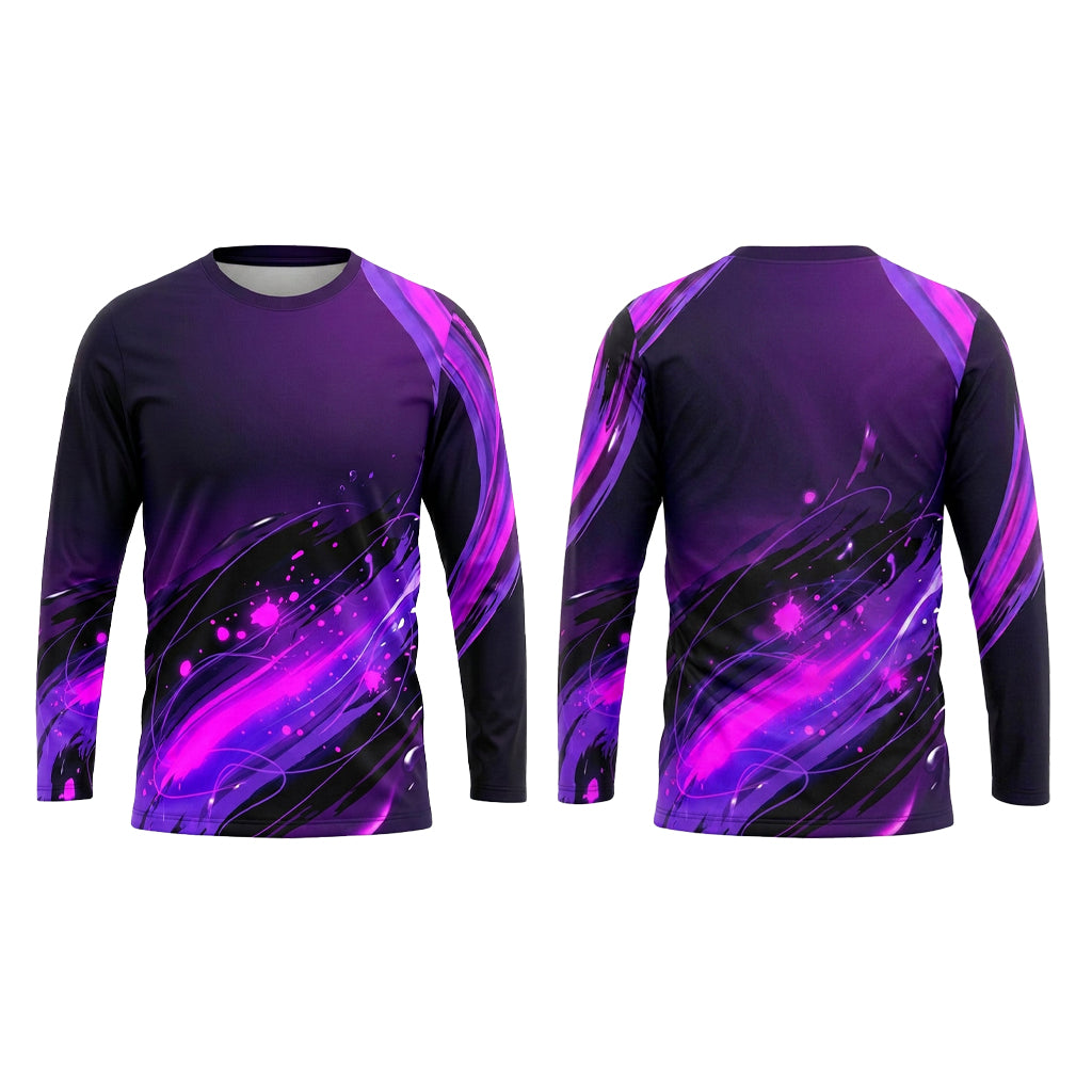 Purple Plasma Custom Painter Work Shirt - Front and Back View