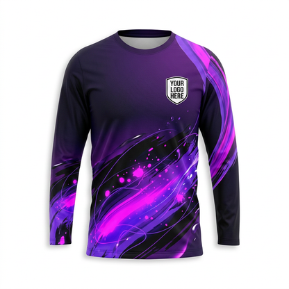 Purple Plasma Custom Painter Work Shirt - Front View