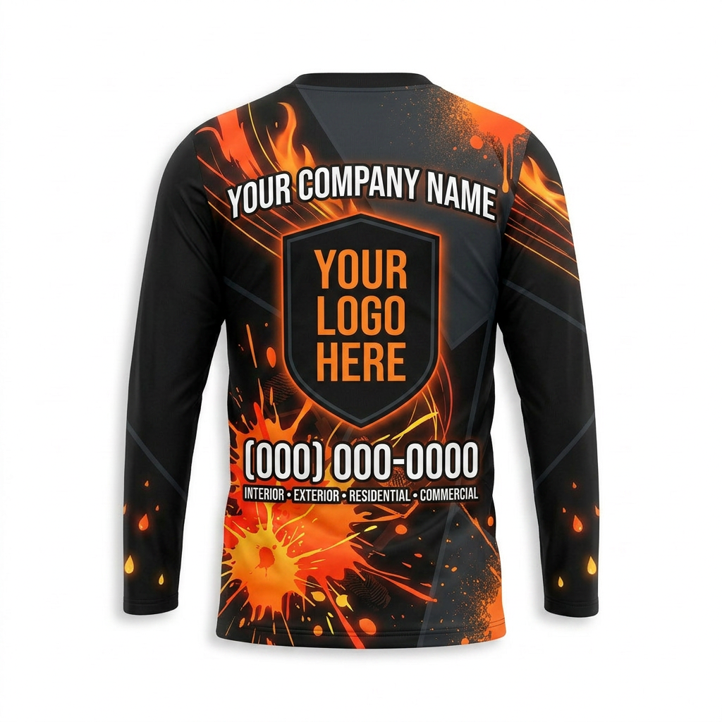 Ember Paint Burst Custom Painter Work Shirt - Back View
