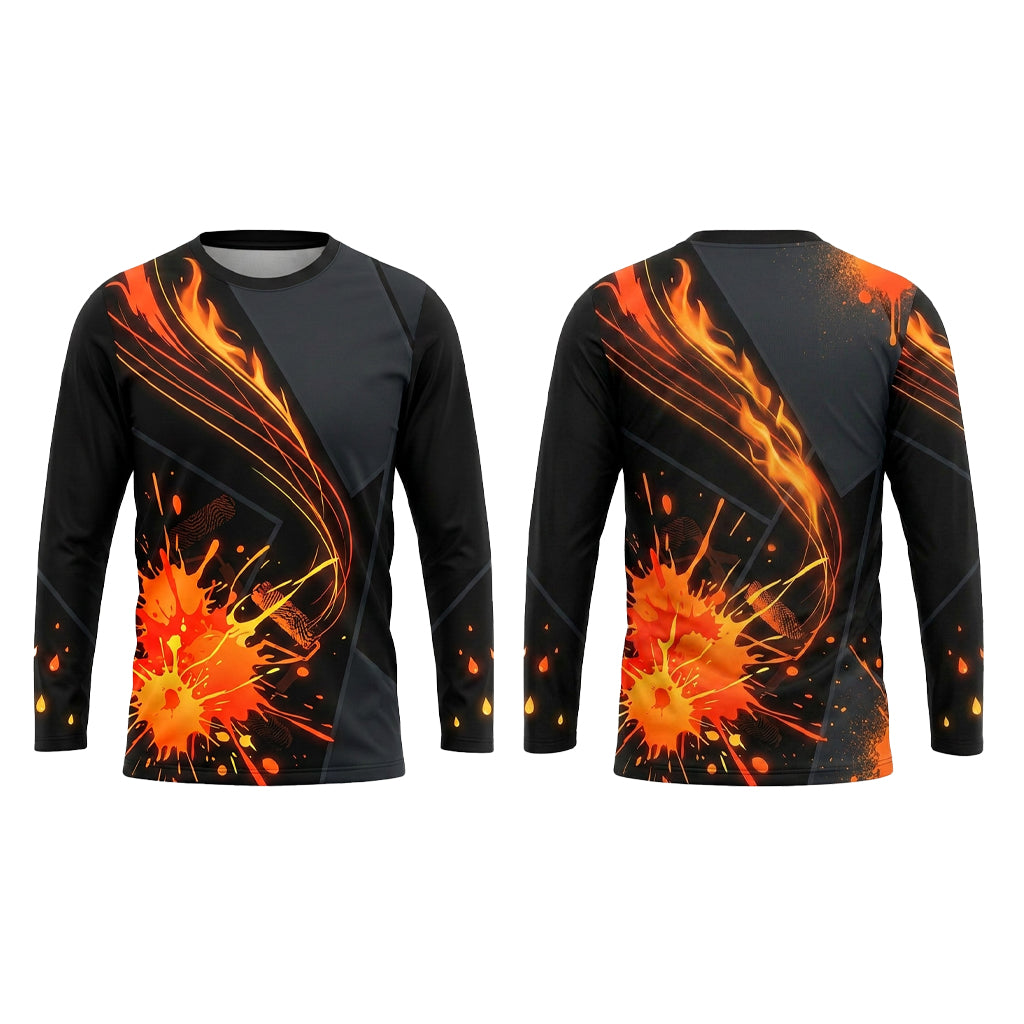 Ember Paint Burst Custom Painter Work Shirt - Front and Back View