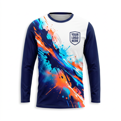 Coastal Fire Splash Custom Painter Work Shirt - Front View