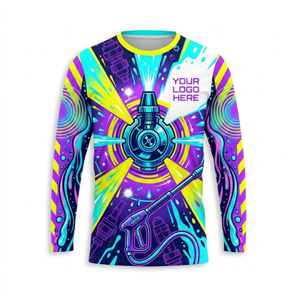 Custom Neon Hydro Turbine Uniform Pressure Washing Shirt - Front View