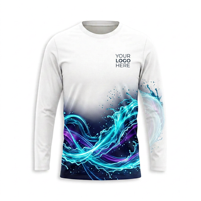 Custom Deep Ocean Wave Uniform Pressure Washing Shirt - Front View