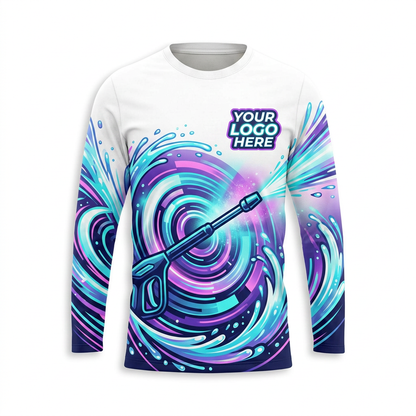 Custom Purple Hydro Vortex Uniform Pressure Washing Shirt - Front View