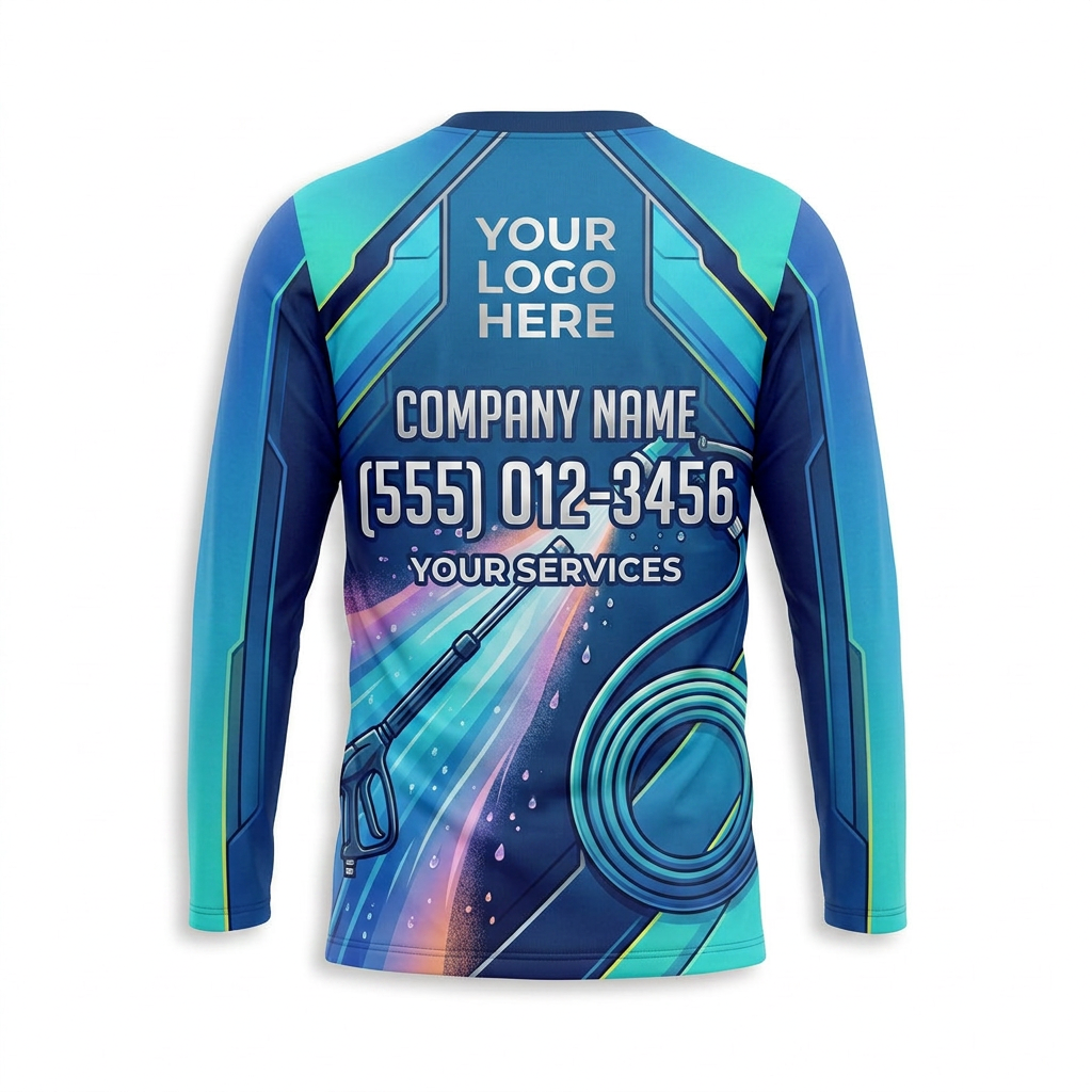 Custom Midnight Galaxy Stream Uniform Pressure Washing Shirt - Back View