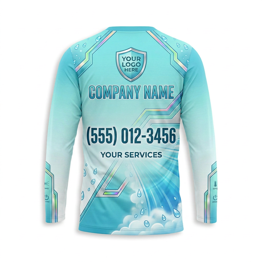 Custom Aqua Clean Force Uniform Pressure Washing Shirt - Back View