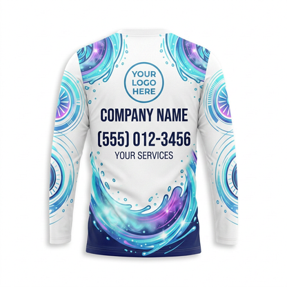 Custom Pastel Orbit Jet Uniform Pressure Washing Shirt - Back View