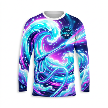 Custom Purple Ocean Jet Uniform Pressure Washing Shirt - Front View