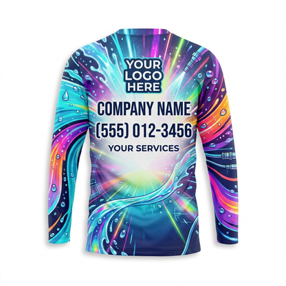 Custom Neon Pressure Burst Uniform Pressure Washing Shirt - Back View