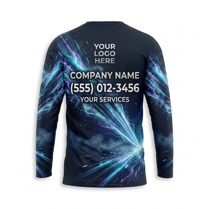 Custom Midnight Energy Stream Uniform Pressure Washing Shirt - Back View